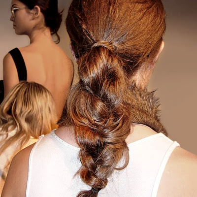 Hair styled by Oscar Blandi at New York Fashion Week
