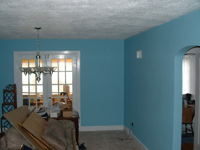 After: Dining room painted blue