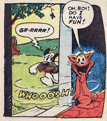 angry cartoon dog chasing mischievous comic book cat