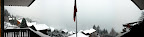 Panorama shot from our balcony at the Bellevue Hotel, Wengen, Switzerland.