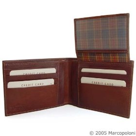 Men's Leather Wallet with Privacy ID Flap - Handmade in Italy