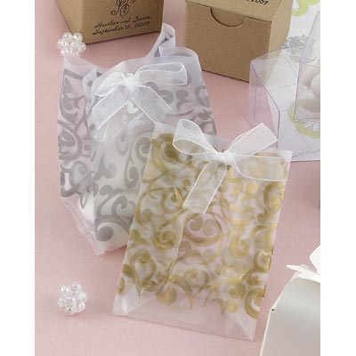 Gold Filigree Wedding Favor Bags Gold Filigree Wedding Favor Bags