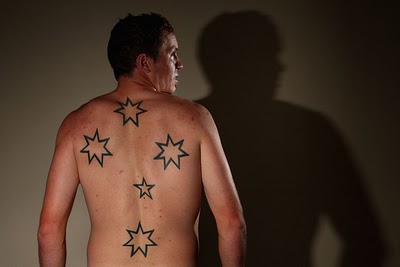 Star southern cross back tattoo