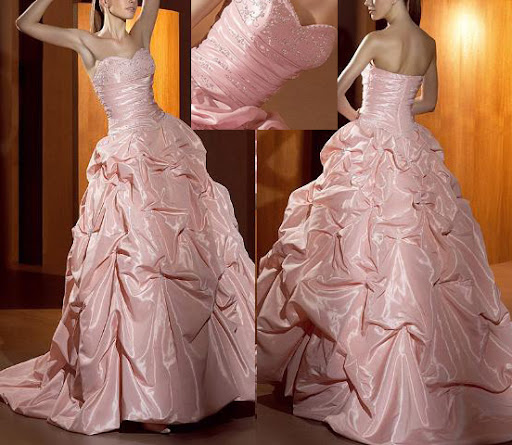Pink Bridal Wedding Gown