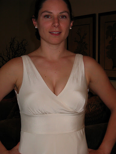 bridal gown ; reveals my bust