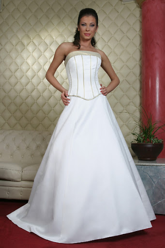 Pinstripes Ivory Wedding Gown-Bridal Dresses