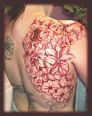 Red flower tattoo design