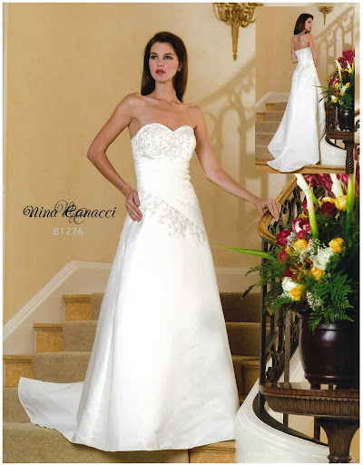 White Strapless Column Wedding Dress