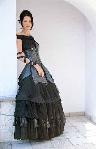 Elegantly Black Wedding Dress