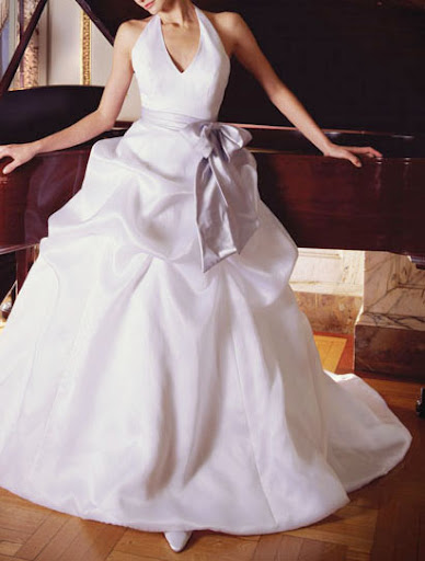 halter;bridal gown