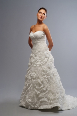 Liz Fields wedding gown blossom textures 2011