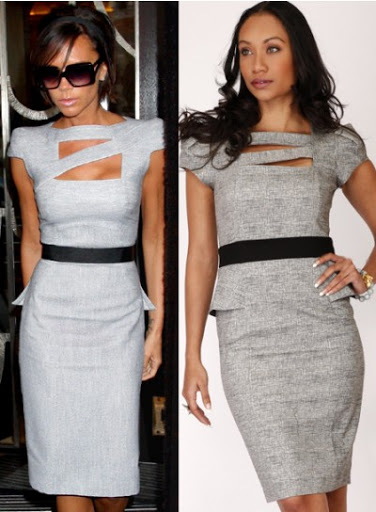 Victoria Beckham Cut Out Pencil Dress as Seen on WHO