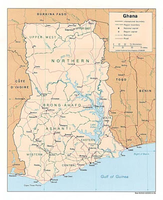 map of ghana regions. Map Of Ghana