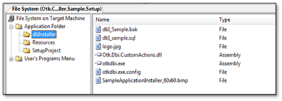 Add Custom dbInstaller related files to your Setup Project