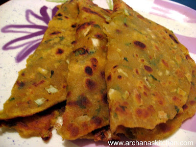 Cabbage and Sweet potato parathas