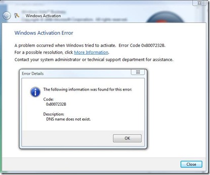Office 2010 activation 0x8007232b - How.