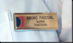 A minha placa de identificação. Gosto tanto de ver ali NURSE - PORTUGAL