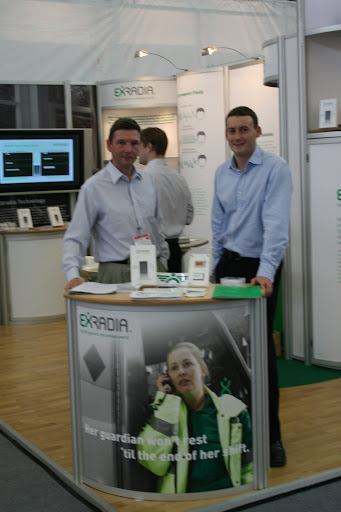 Paul Yates (left) from the Exradia stand