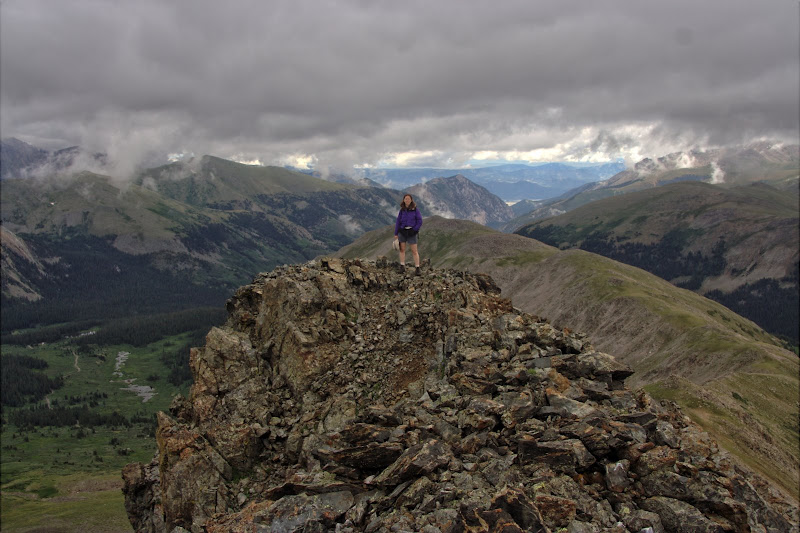 Nancy cresting Emma Burr Mountain