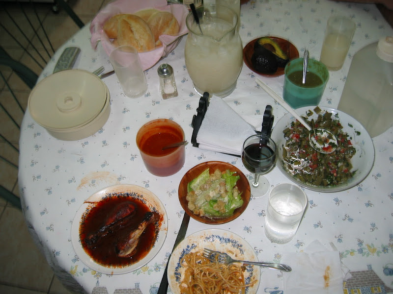 Lunch spread in Puebla, Mexico