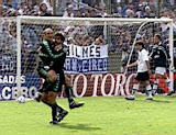 José Luis 'Garrafa' Sánchez y el Yagui Forestello salen campeones en cancha de Quilmes.