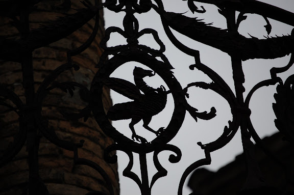 Wrought-iron railing of Palazzo Massi Mauri