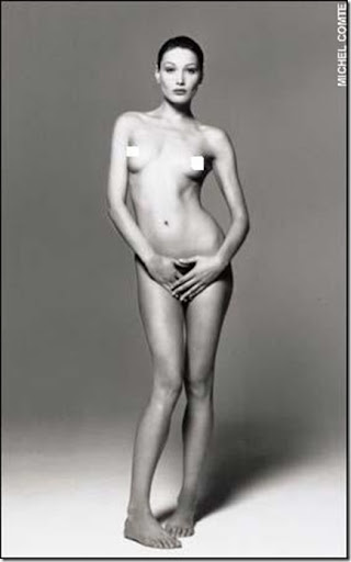 French first lady Carla Bruni Sarkozy shirtless Photo