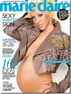 Pregant Christina Aguilera Magazine Marie Claire Cover photo