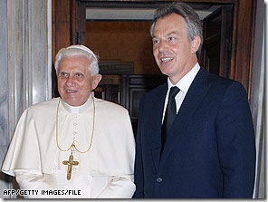 Tony Blair and  Pope Benedict XVI picture