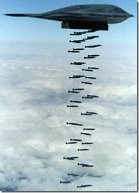 B-2 Spirit stealth bomber dropping Mk.82 bombs