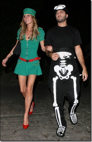 Nicky Hilton dressed as Robin Hood with David Katzenberg