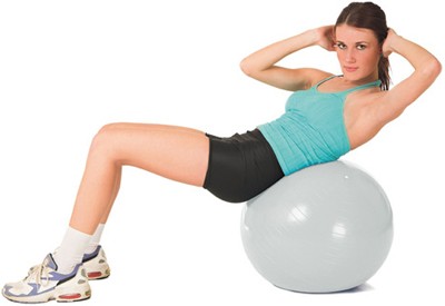 Swiss Ball oblique crunches