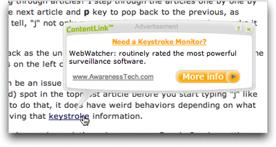 Kontera Ads with Single-Underline
