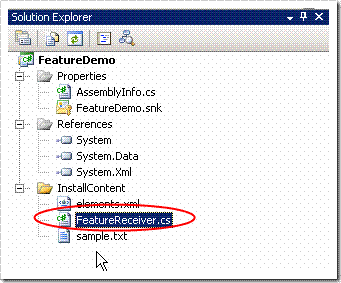 Adding a Feature Receiver