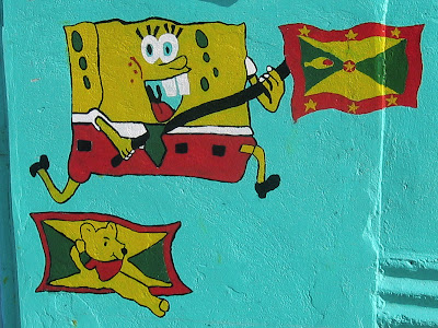 SpongeBob Waving the Grenadian Flag