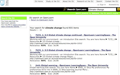 OpenLearn search results page - if you see this, Picasa is not serving up the image, again....