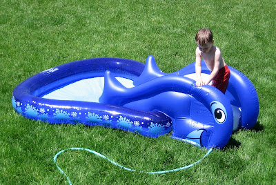 BigE on the new inflatable pool