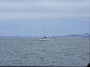 s/v Excellent Adventure against the Richmond-San Rafael Bridge