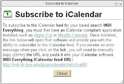 iCalendar subscription dialog iCalendar subscription dialog