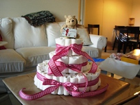 Cake of diapers