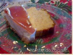 Tarta de yogurt y pudding de flan con galletas