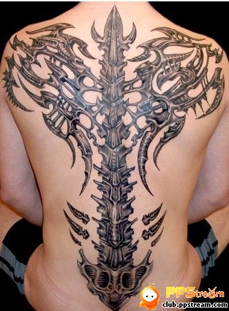 spine tattoos. Spine 3D tattoo design