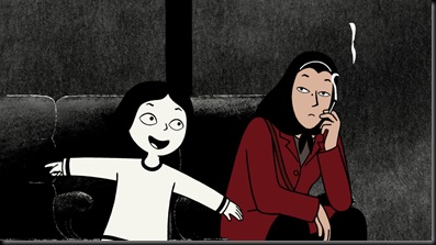 escena de Persepolis--indifrente en el areopuerto