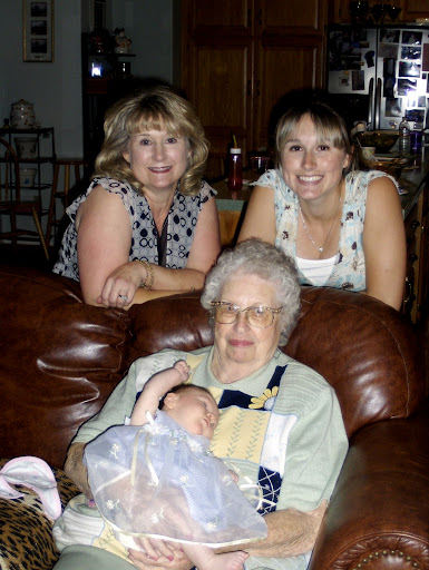 Ellie with mom, grandma, and great grandma
