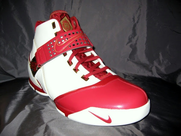 New Nike Zoom LeBron V White and Crimson HOME PE