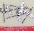 Antique silver large dragonfly pendant /
