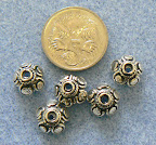Sterling Silver Bead Cap - Flower 8mm