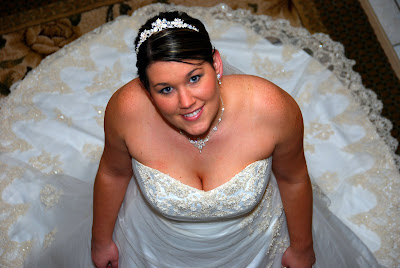 Sweet Bridal Gown : Sexy women wearing large wedding dress and looking for something