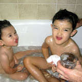Kai and Eidan mugging for the camera, at a hotel in Boston Kai and Eidan mugging for the camera, at a hotel in Boston