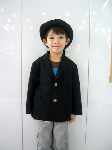 Kai in his school uniform, ready for his first day of school at Takanawa Yochien